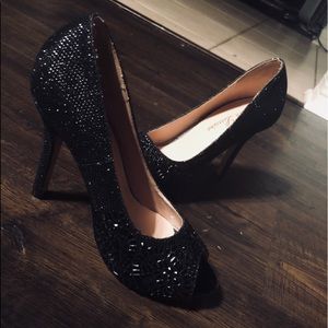 Lauren Lorraine black sparkle shoes